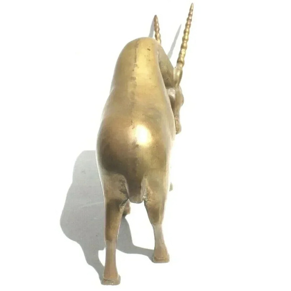 Vtg Solid Brass MCM Deer Doe Elk Decor Antelope Buck Figurine Sculpture Decor - Picture 2 of 5